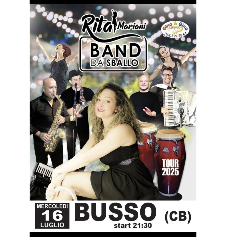 Busso - Concerto di Rita Mariani e la Band da Sballo - Eventi Molise